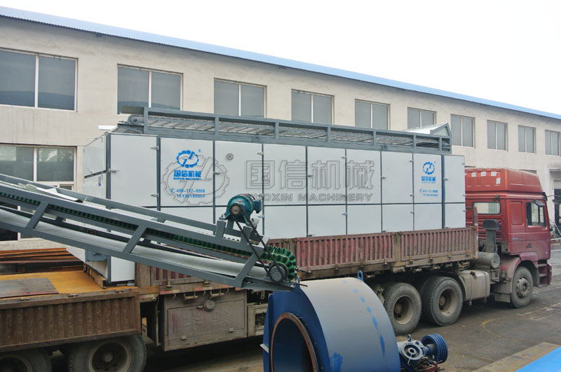 網(wǎng)帶式包衣種子烘干機(jī)裝車(chē)現(xiàn)場(chǎng)